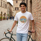 Wheel Base Cycling T-Shirt — White lifestyle