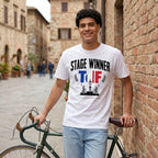 Stage Winner TdF Cycling T-Shirt — White lifestyle