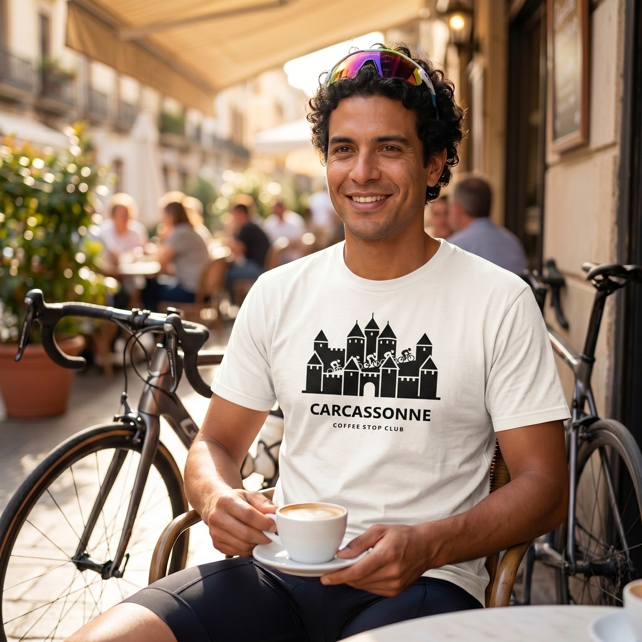 Carcassonne Tour T-Shirt — White lifestyle
