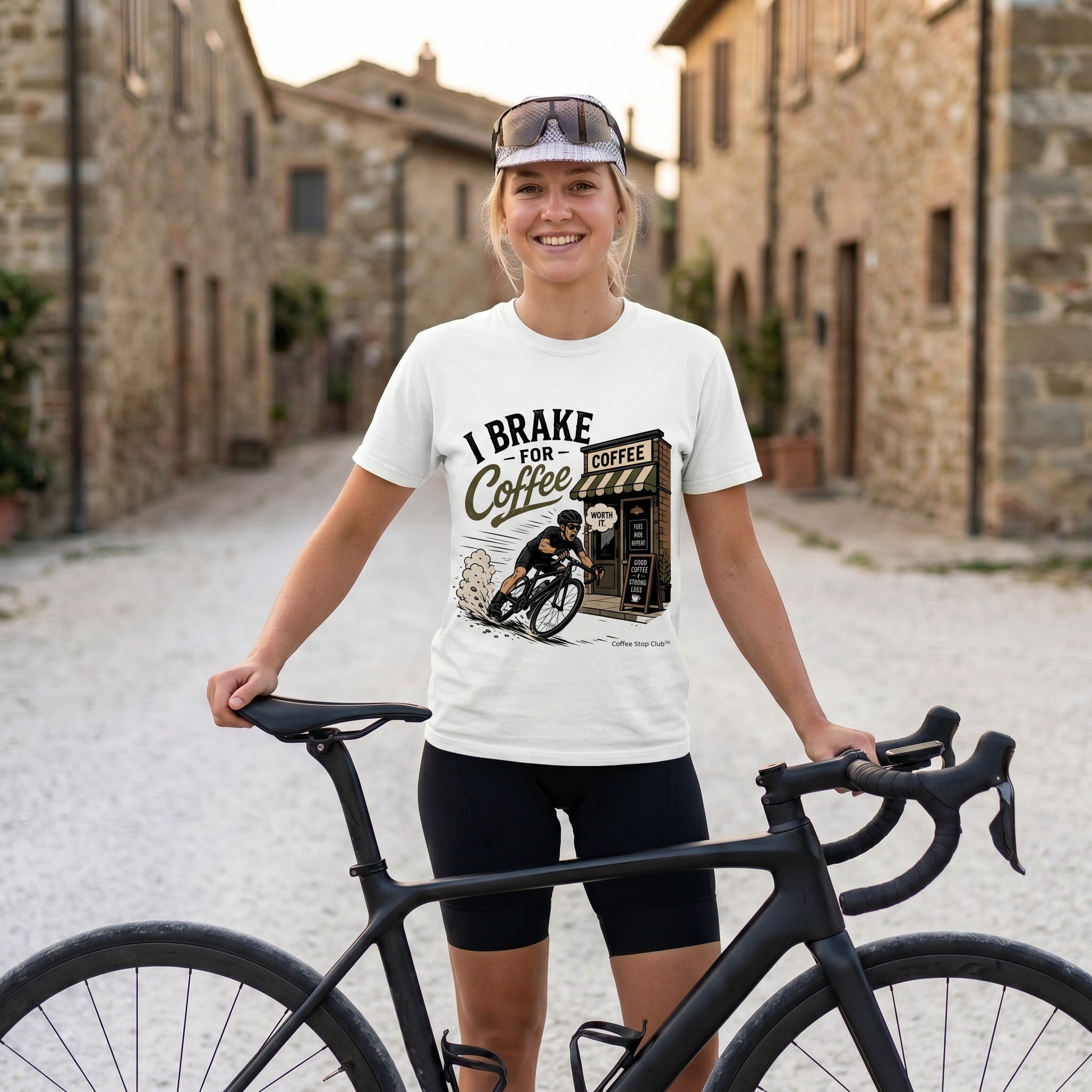 Big Brake For Coffee T-Shirt — White lifestyle