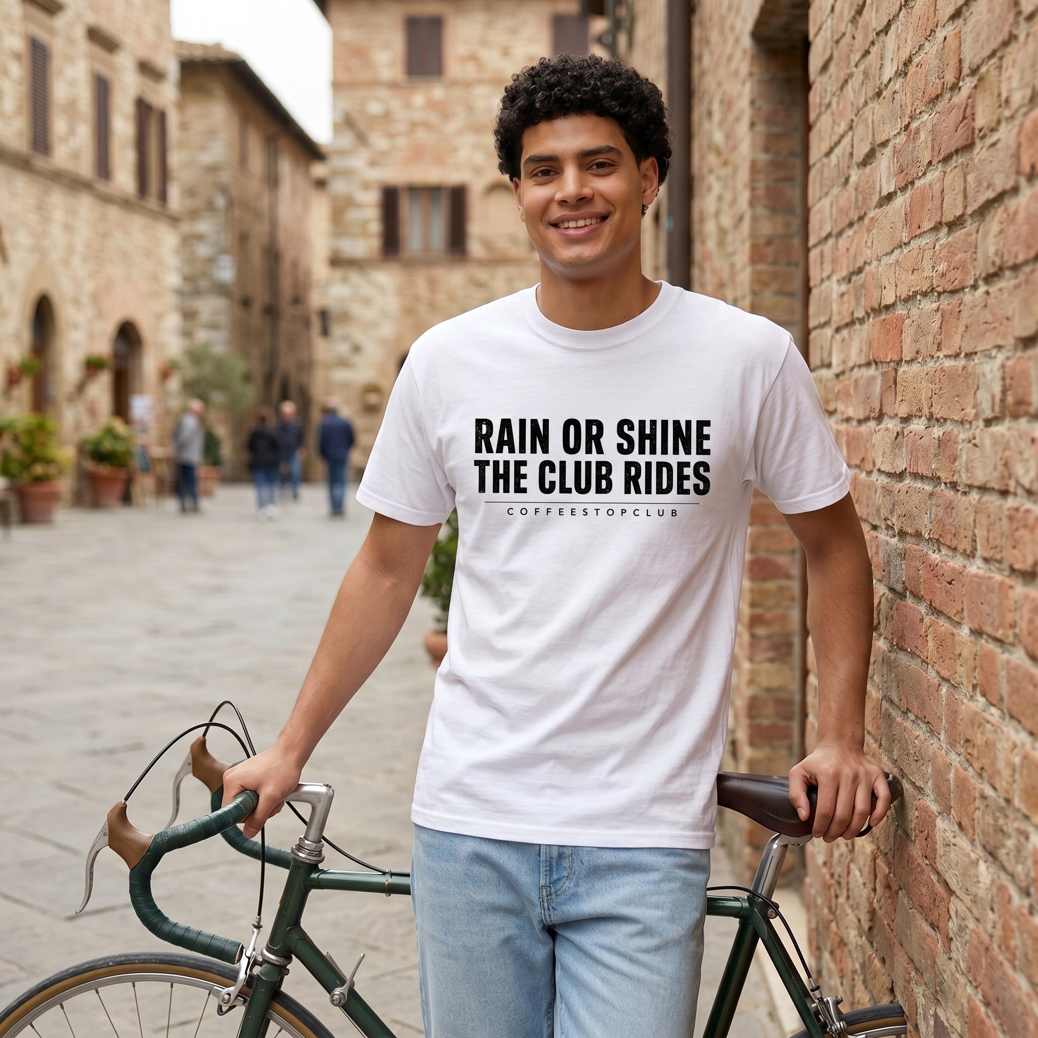 Rain or Shine T‑Shirt — White lifestyle