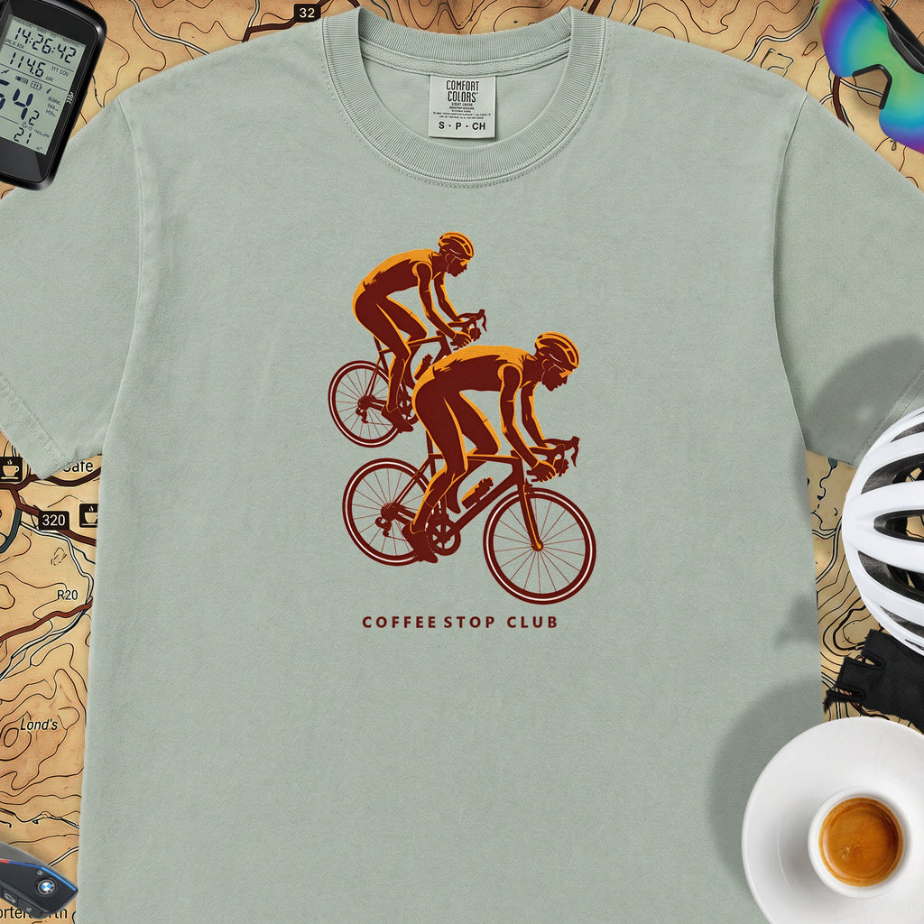 Duo Ride Coffee Stop Club T-Shirt — Bay
