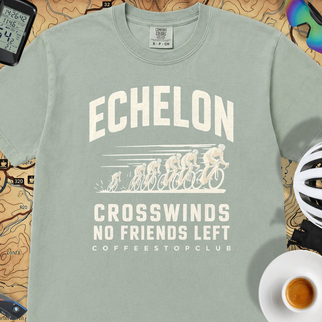 Crosswinds & No Friends Cycling T-Shirt — Bay