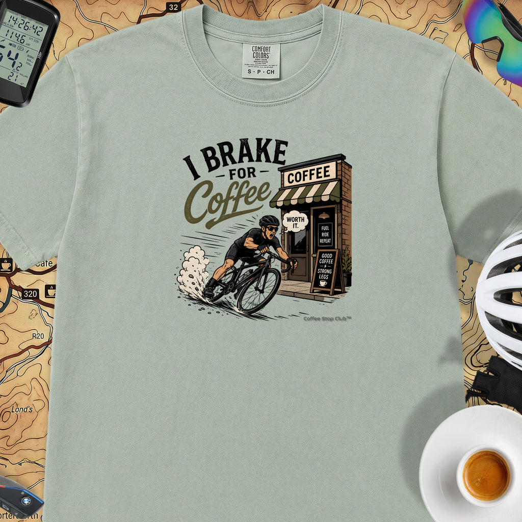 I Brake For Coffee T-Shirt — Bay