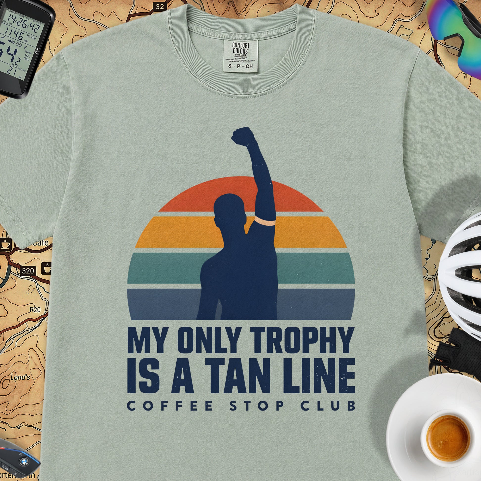 Tan Line Trophy Cycling T-Shirt — Bay