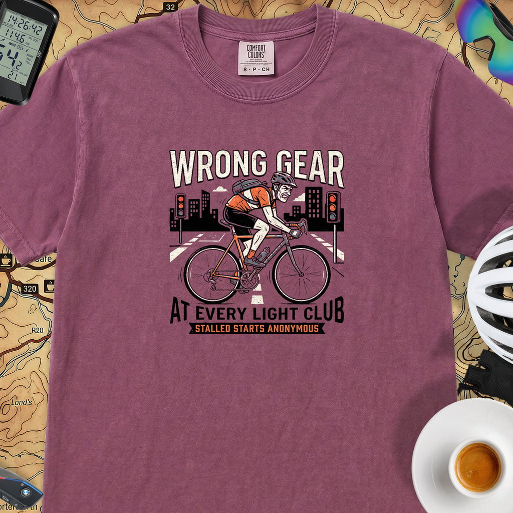 Wrong Gear at Light T-Shirt — Berry