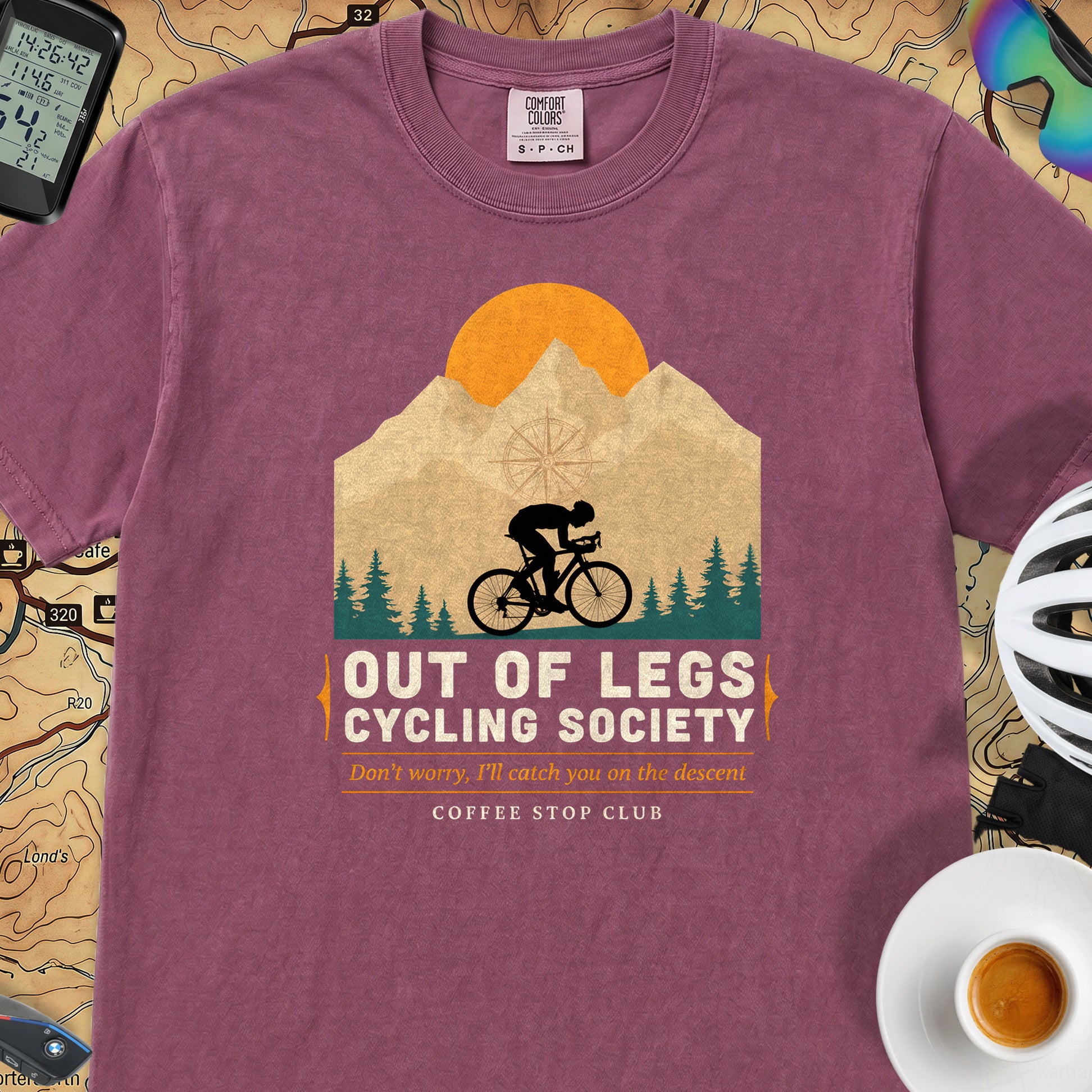 Out of Legs Cycling T-Shirt — Berry