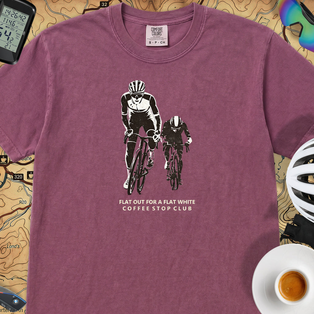 Flat Out 4 Flat White T-Shirt — Berry