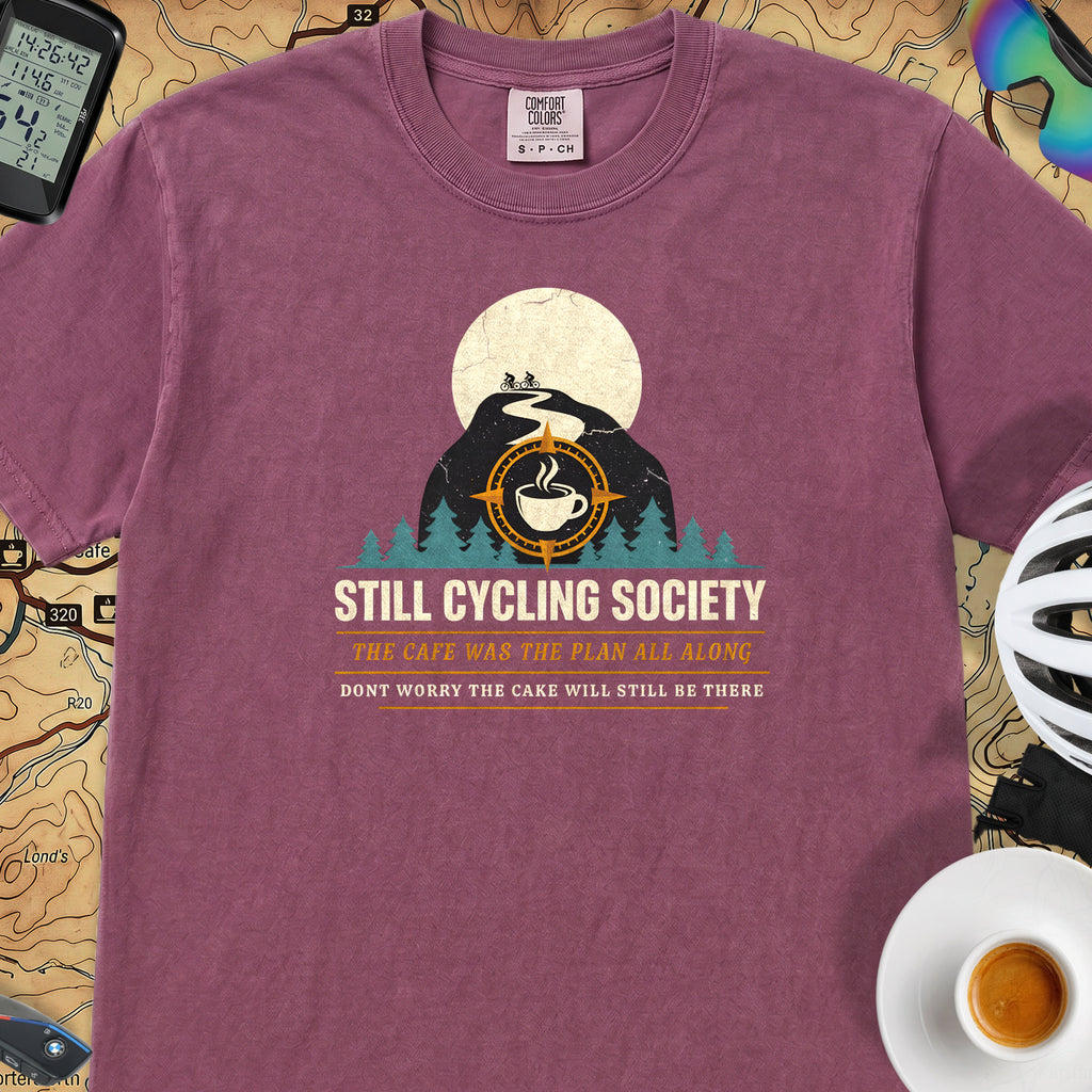 Still Cycling Society T-Shirt — Berry