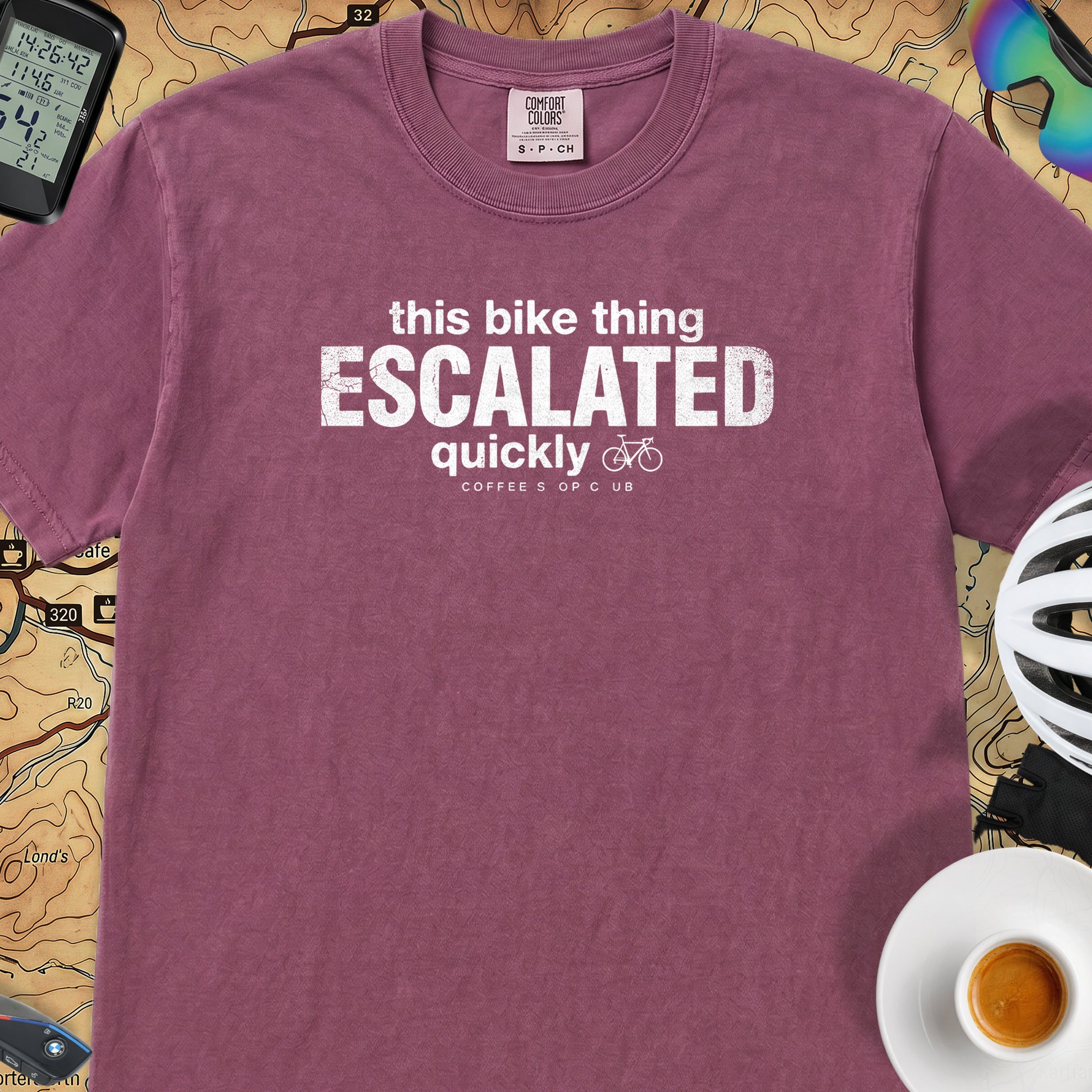 This Bike Thing Escalated T-Shirt — Berry