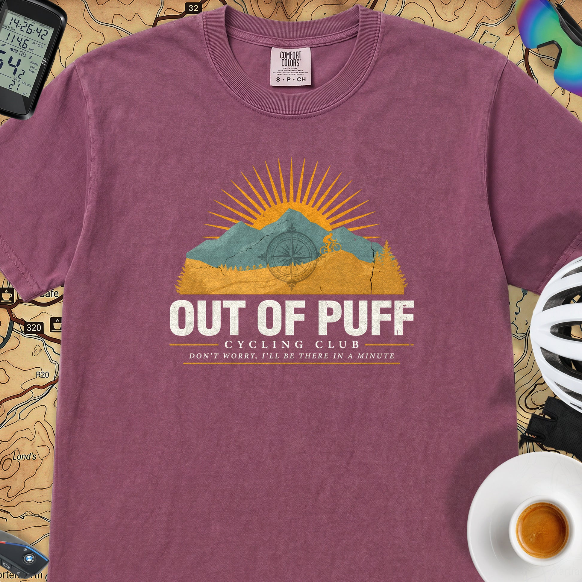 Out of Puff Cycling T-Shirt — Berry