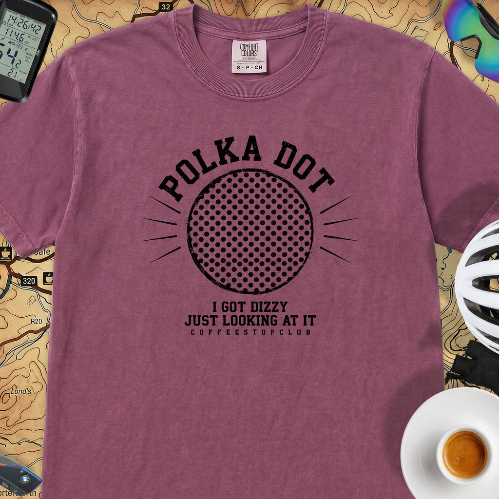 Polka Dot Yellow Cycling T-Shirt — Berry