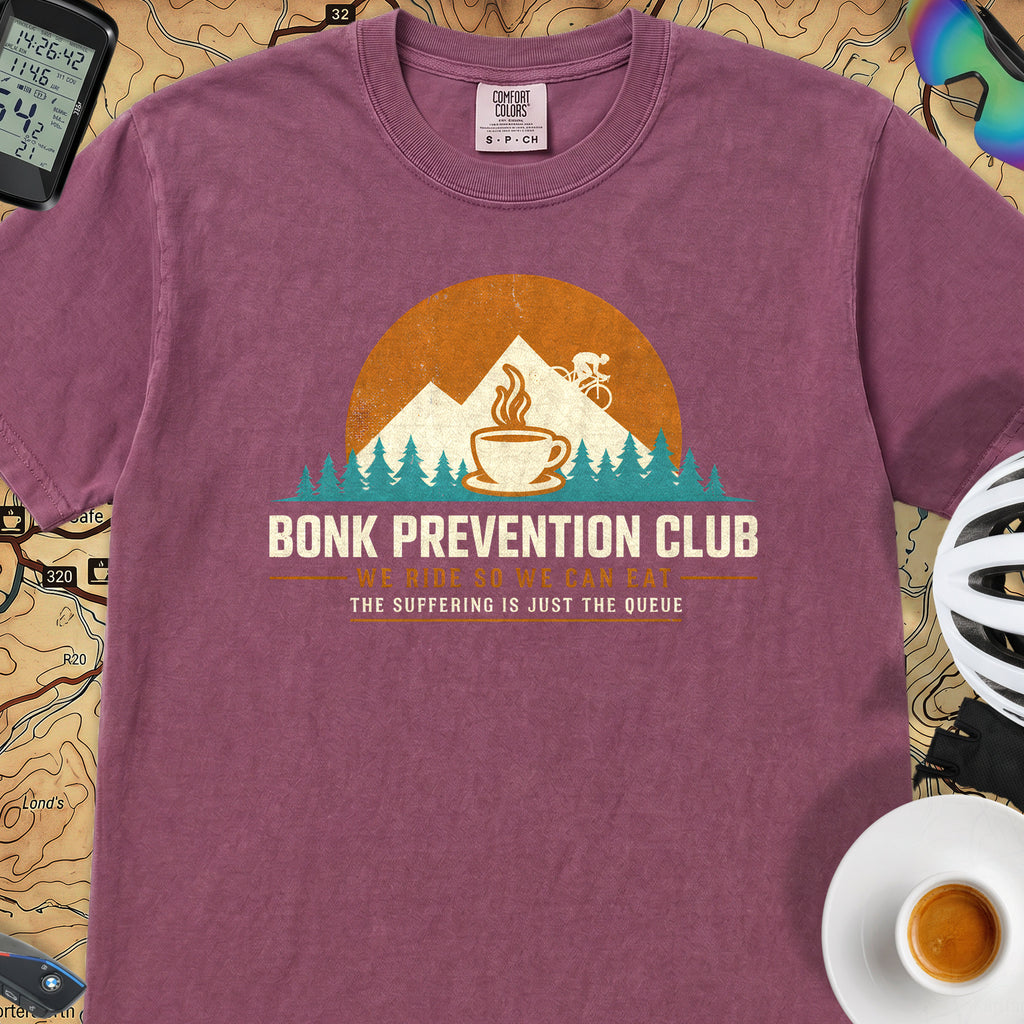 Bonk Prevention Cycling T-Shirt — Berry