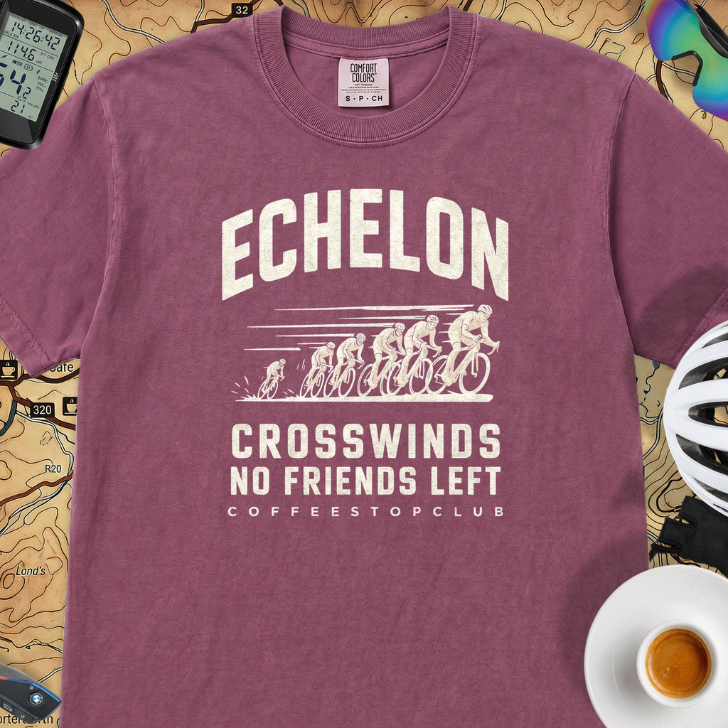 Headwinds & No Friends Cycling T-Shirt — Berry
