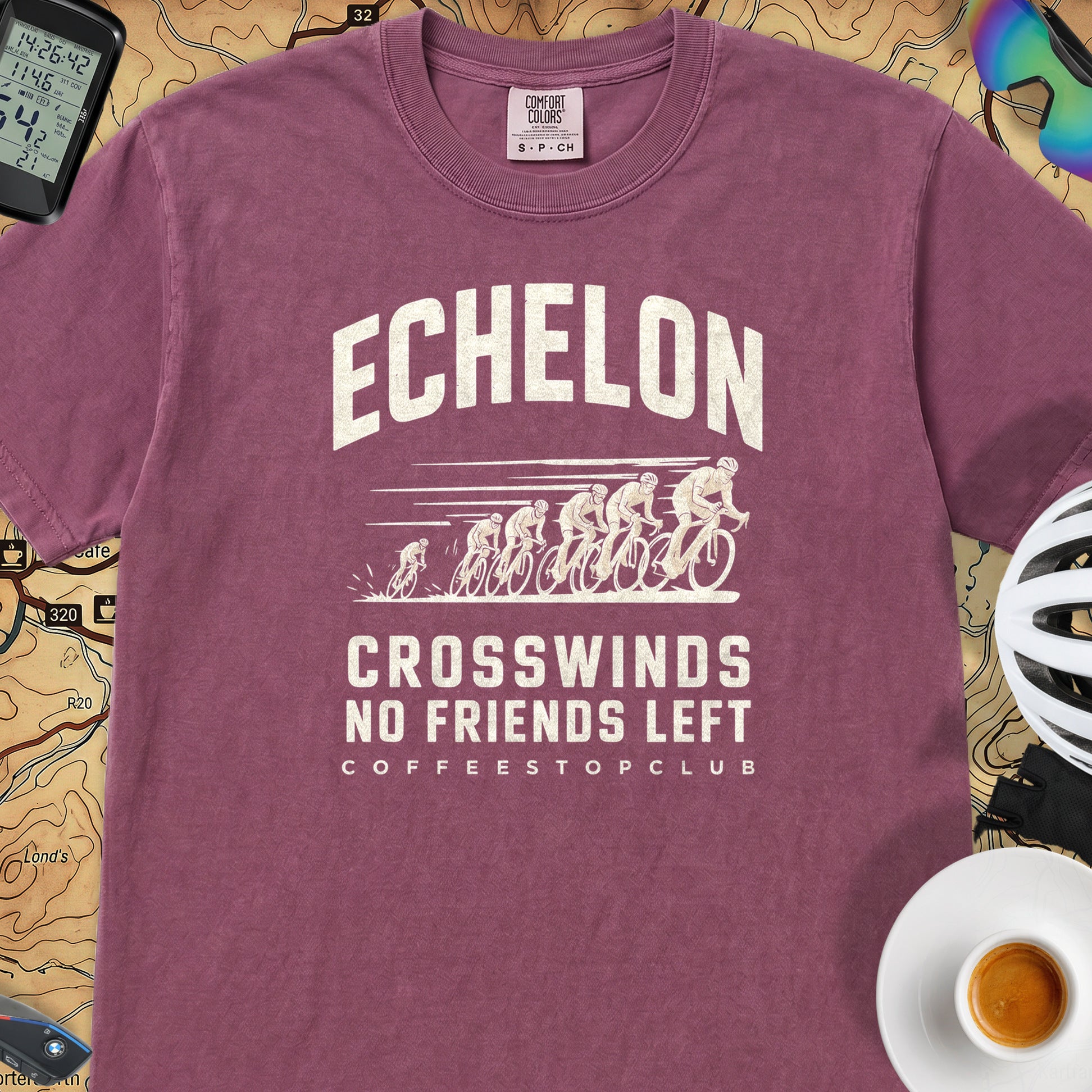 Headwinds & No Friends Cycling T-Shirt — Berry