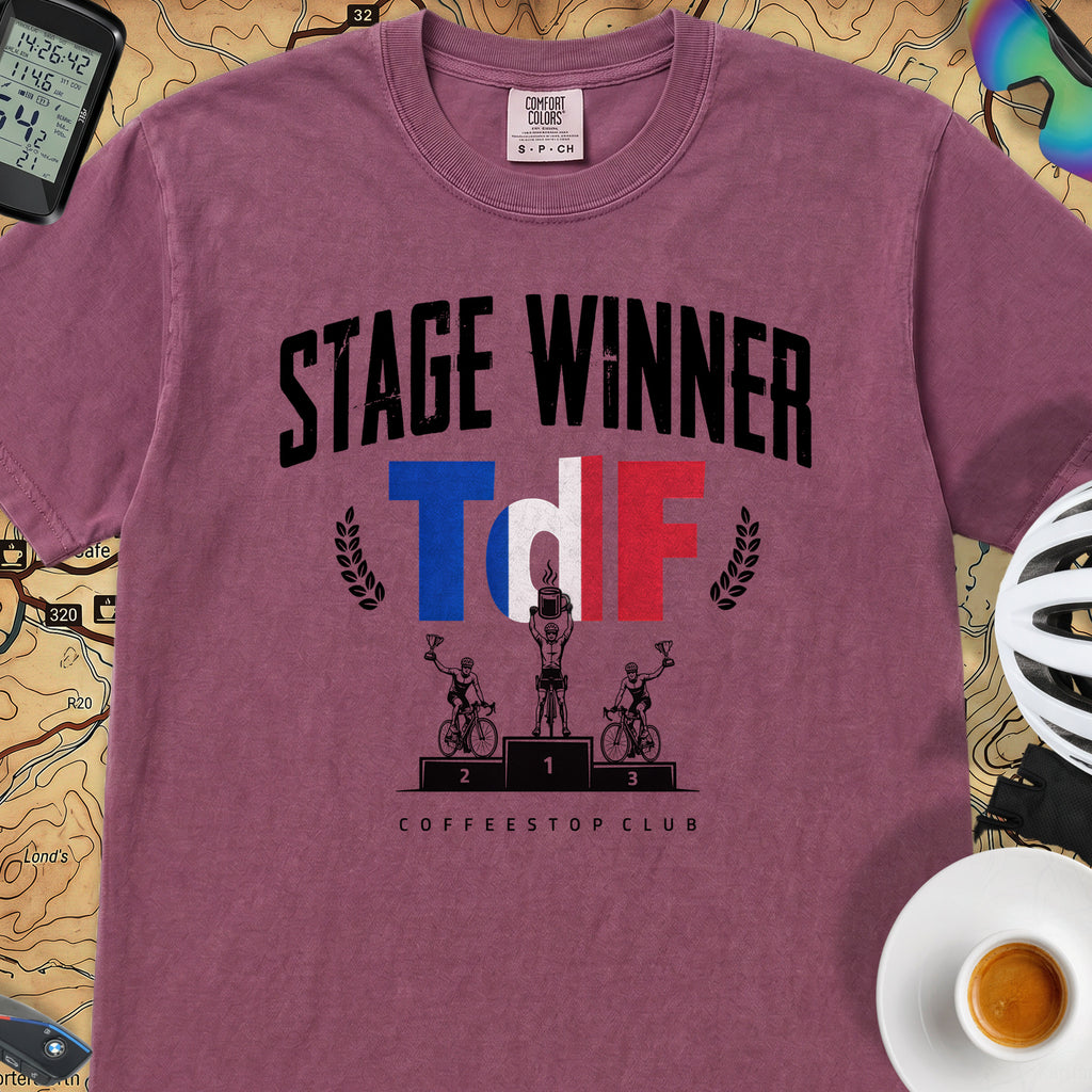 Stage Winner TdF Cycling T-Shirt — Berry