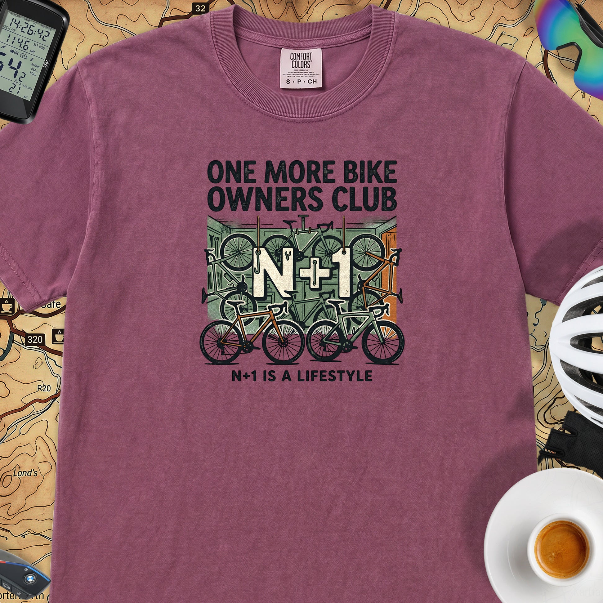 One More Bike N+1 T-Shirt — Berry
