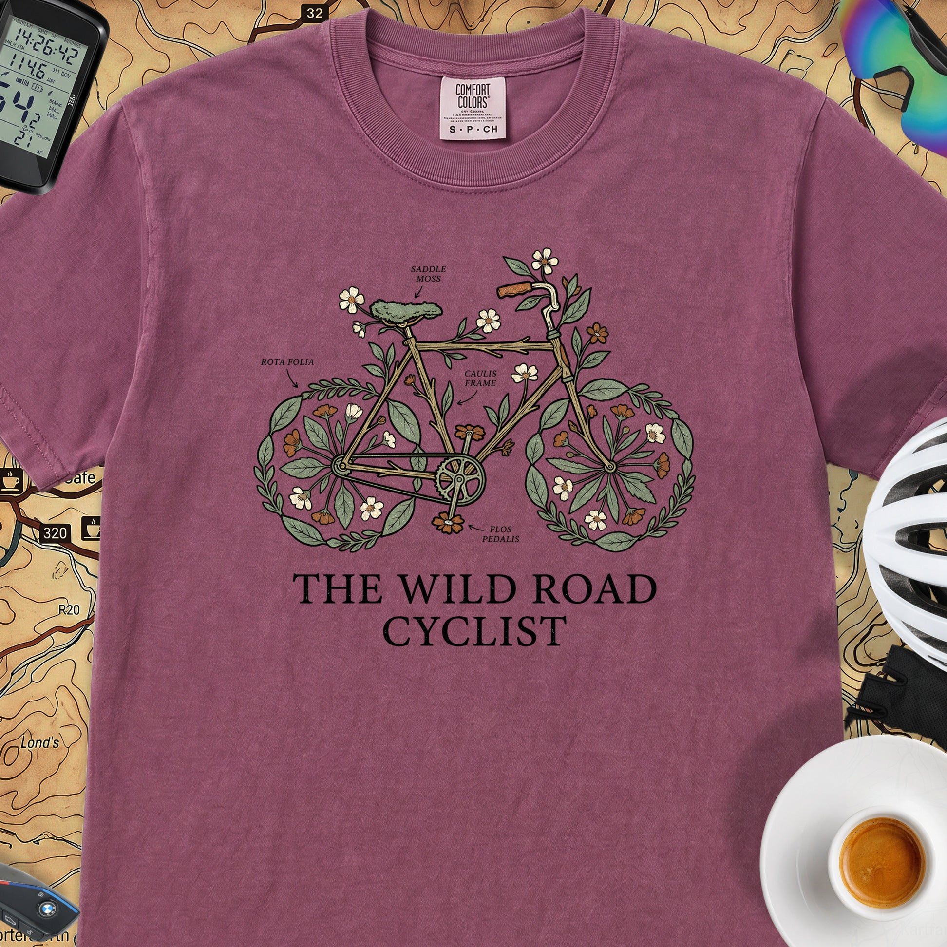 Wild Road Cyclist T-Shirt — Berry