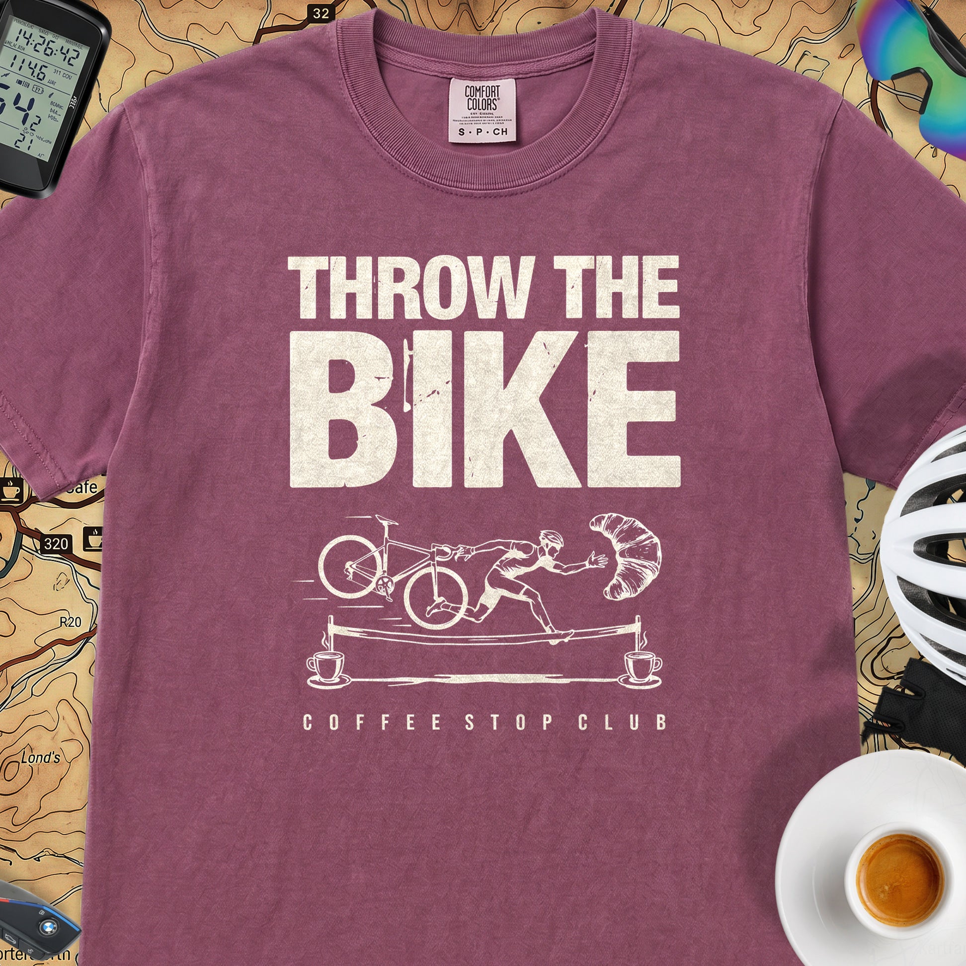 Throw The Bike Cycling T-Shirt — Berry