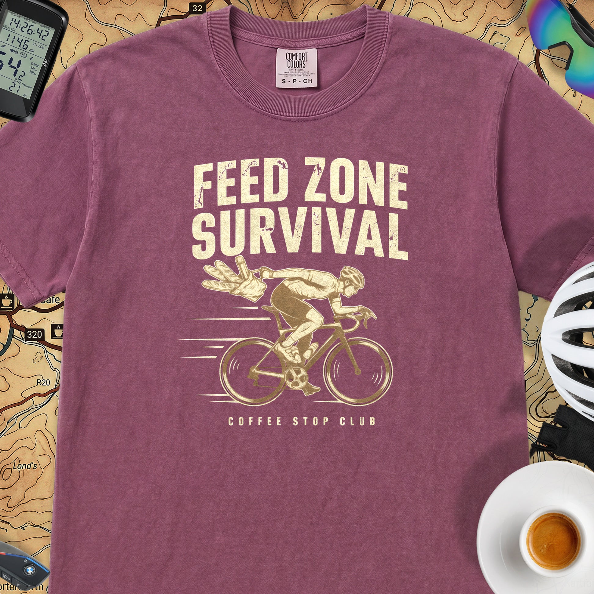 Feed Zone Survival Cycling T-Shirt — Berry