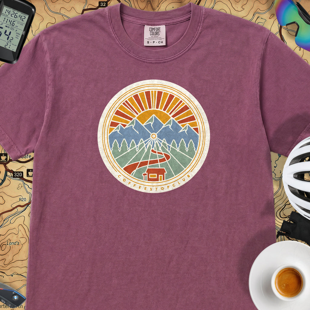 Wheel Base Cycling T-Shirt — Berry