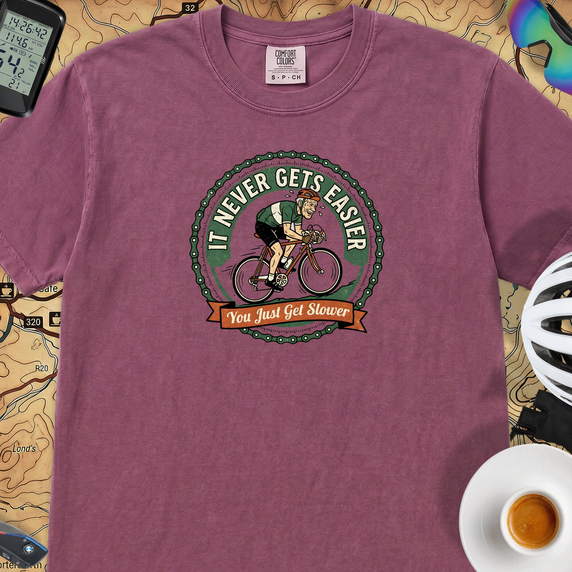 Never Gets Easier T-Shirt — Berry