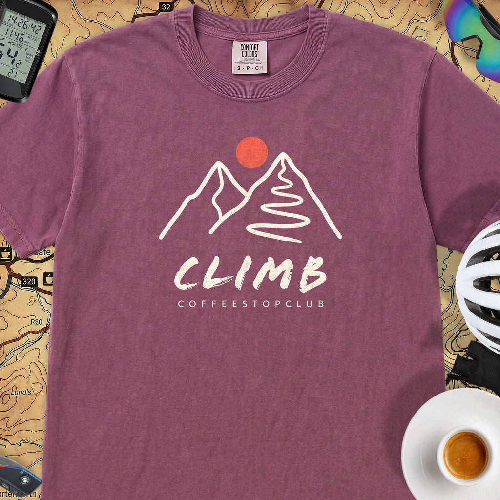 Climb Cycling T-Shirt — Berry