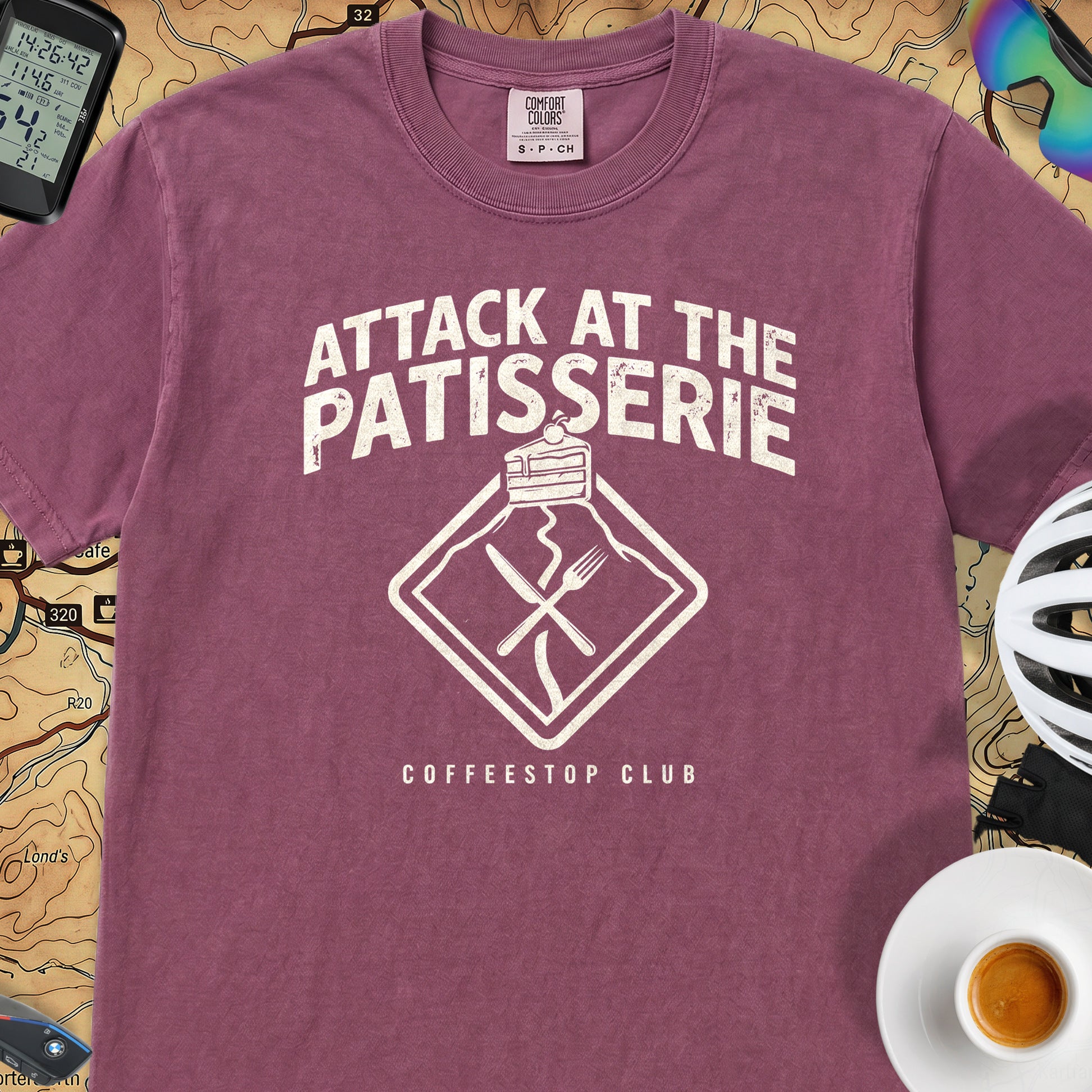 Attack at the Patisserie Cycling T-Shirt — Berry