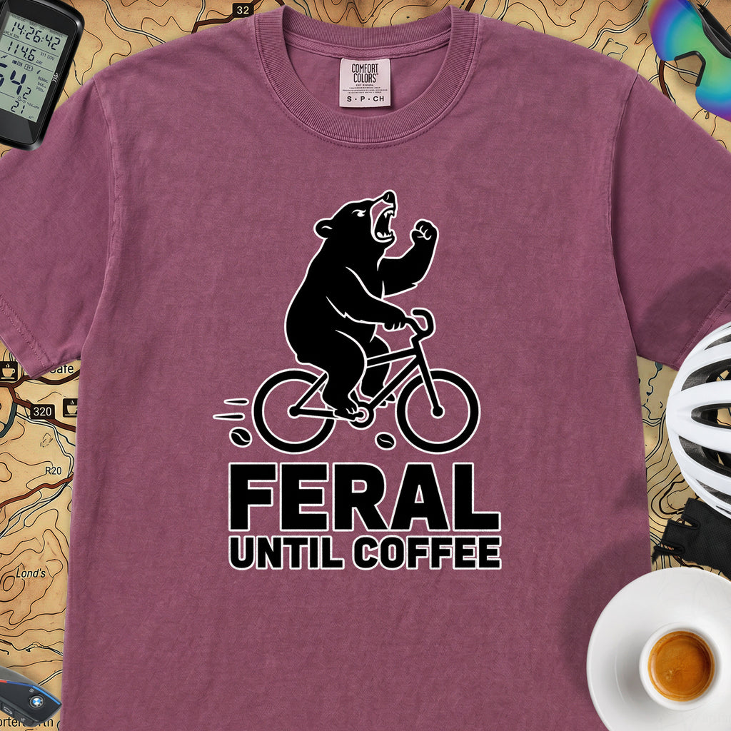 Feral Until Coffee T-Shirt — Berry