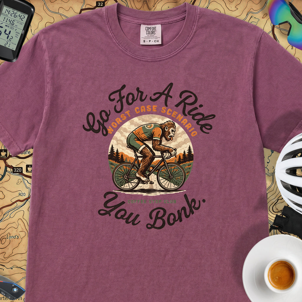 Go For A Ride Biker T‑Shirt — Berry