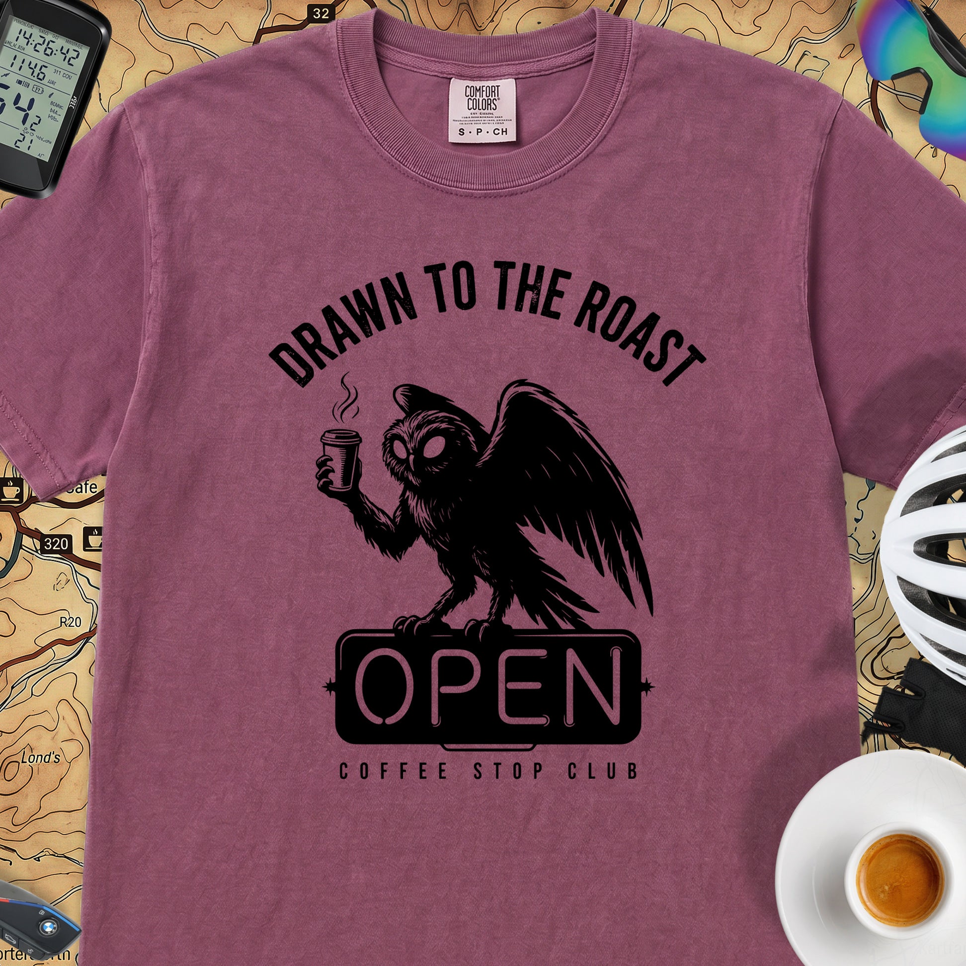 Drawn to the Roast Cycling T-Shirt — Berry