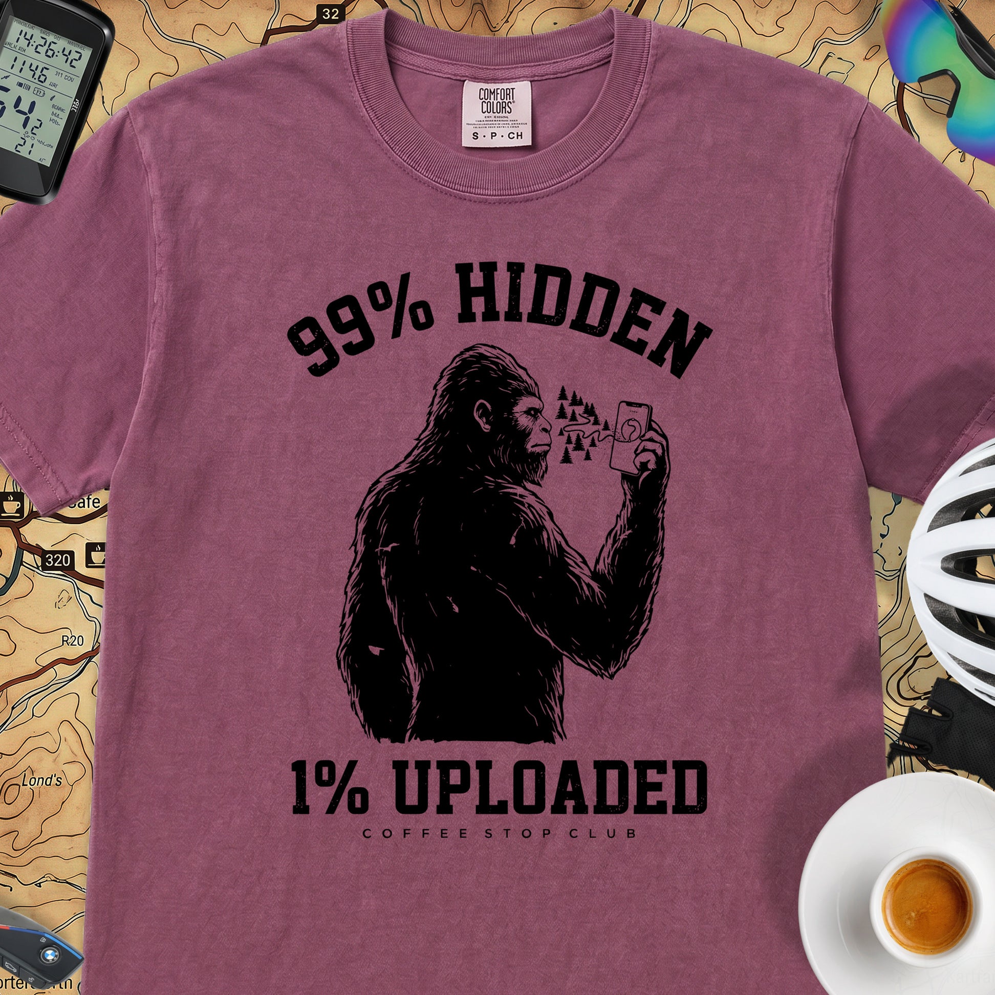 99% Hidden 1% Uploaded Cycling T-Shirt — Berry