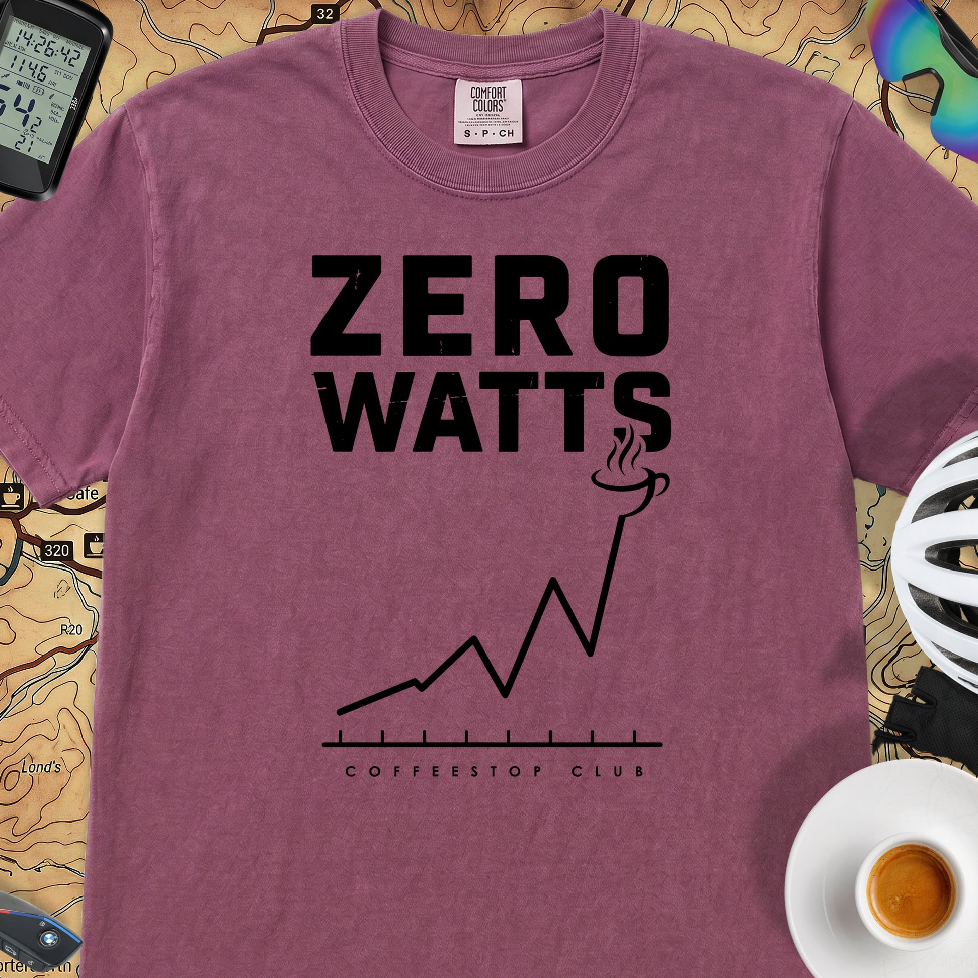 Zero Watts Cycling T-Shirt — Berry