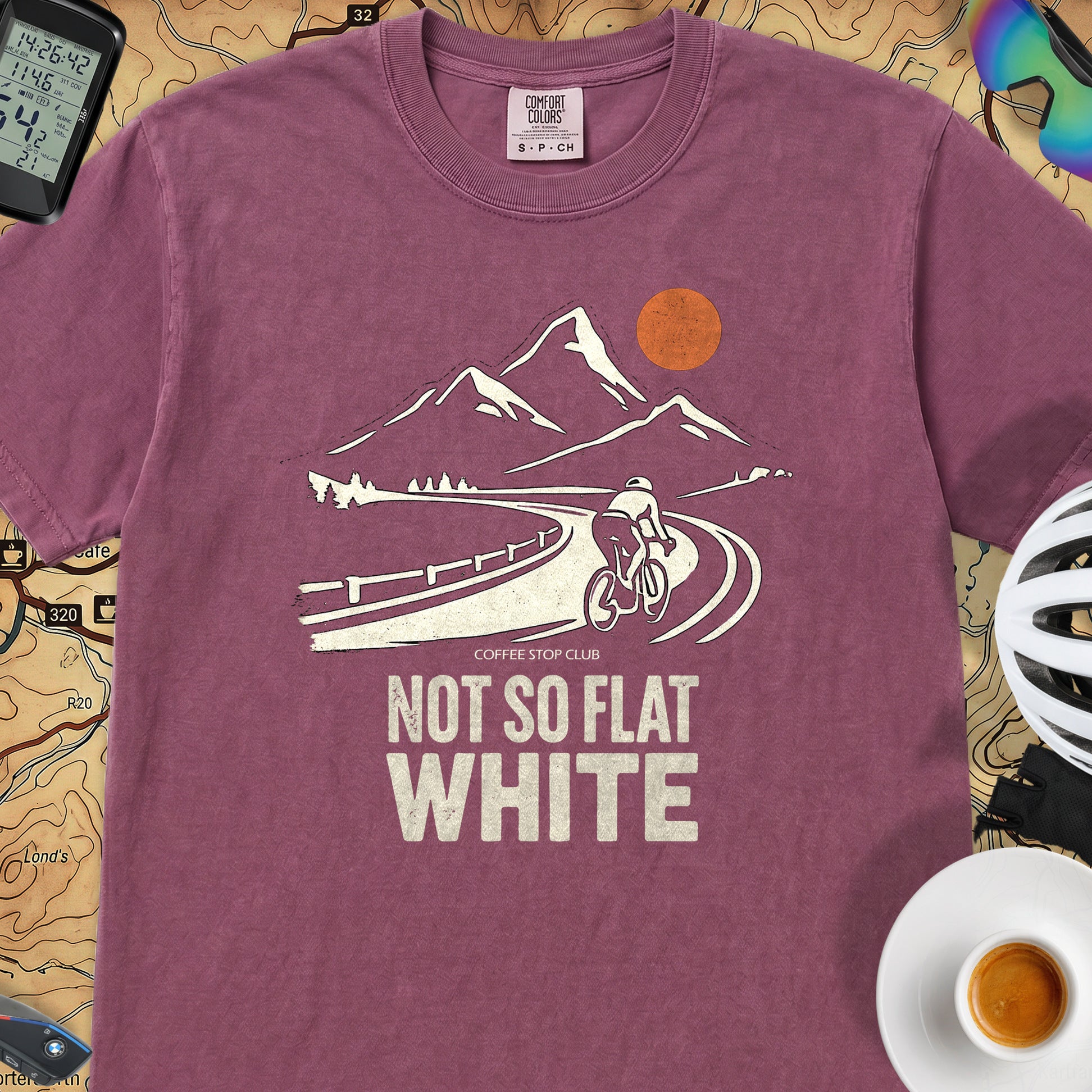 Not So Flat White Retro T-Shirt — Berry