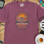 Last to the Café Cyclist T-Shirt — Berry