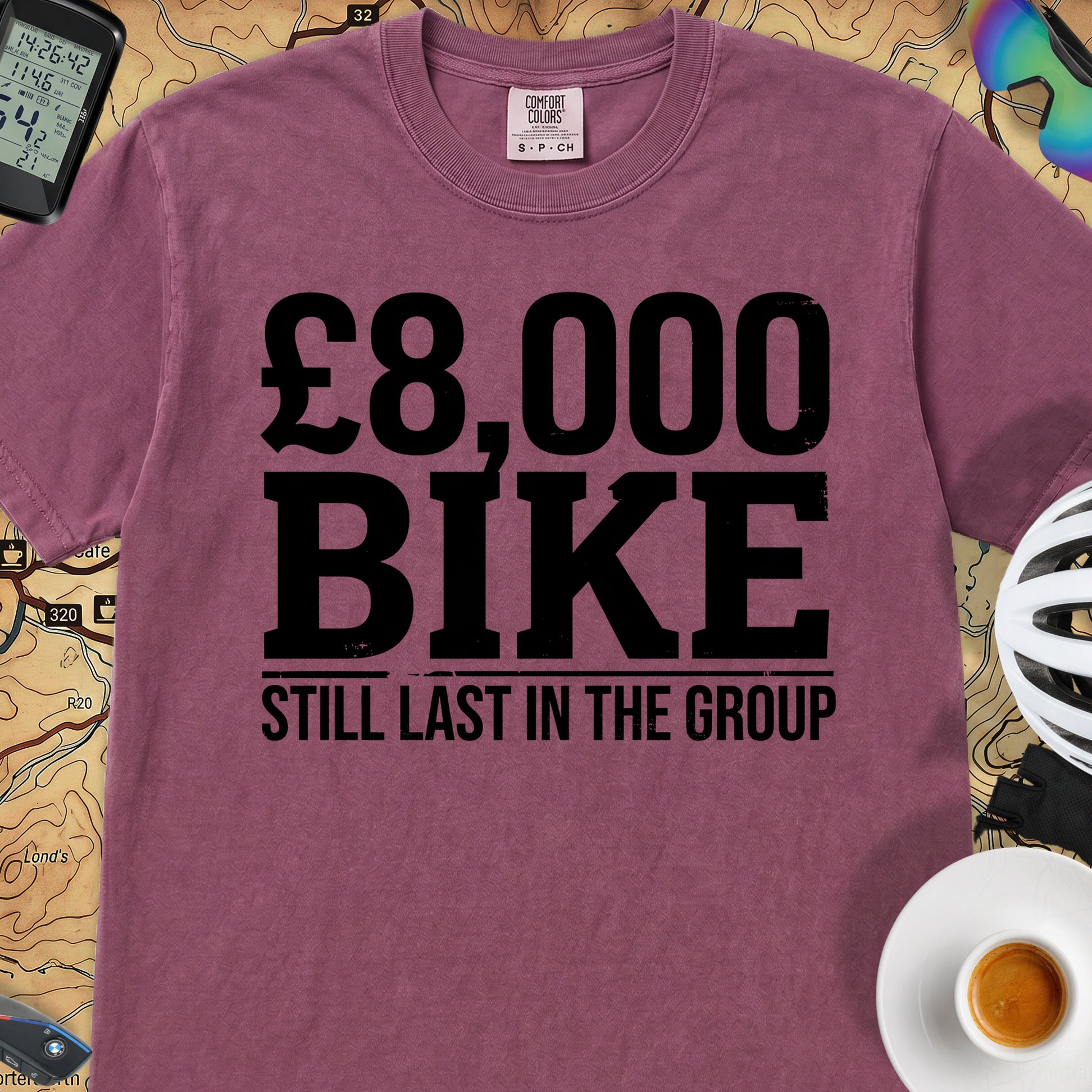 8K Bike Still Last T‑Shirt — Berry