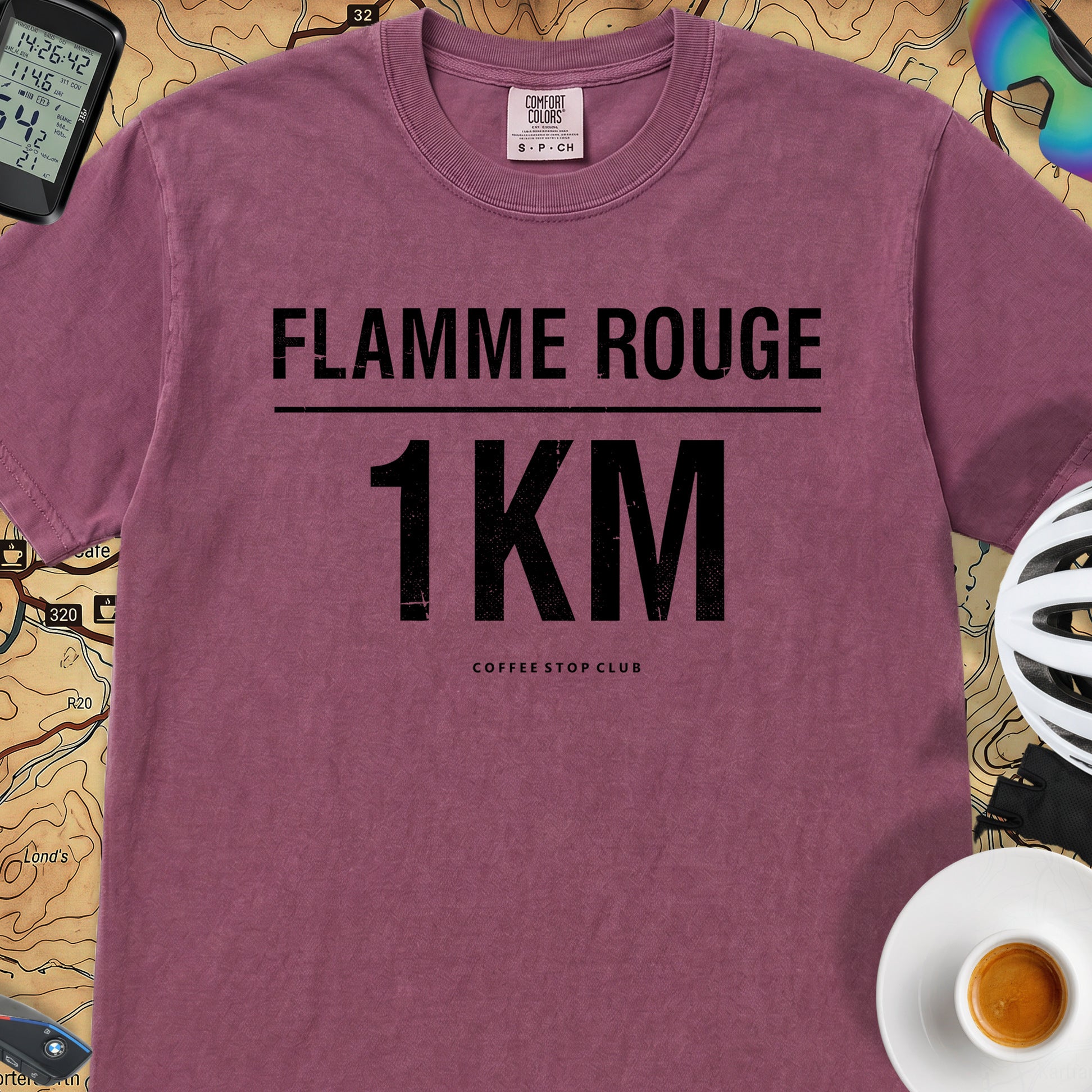 Flamme Rouge 1Km T-Shirt — Berry
