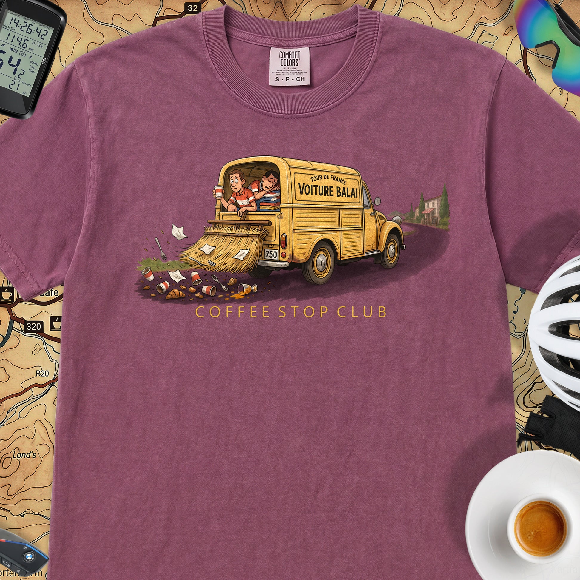 Voiture Balai TdF Cycling T-Shirt — Berry