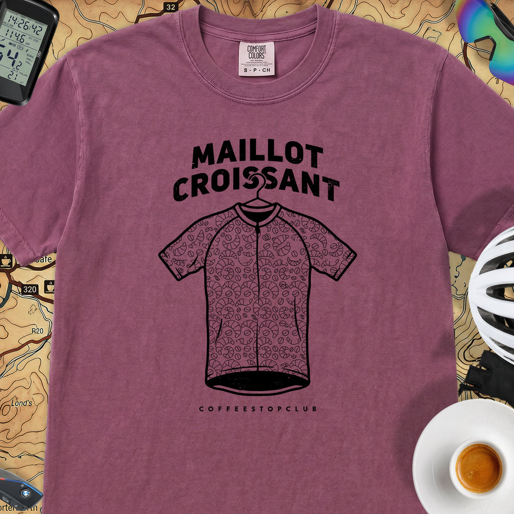 Maillot Croissant Cyclist T-Shirt — Berry