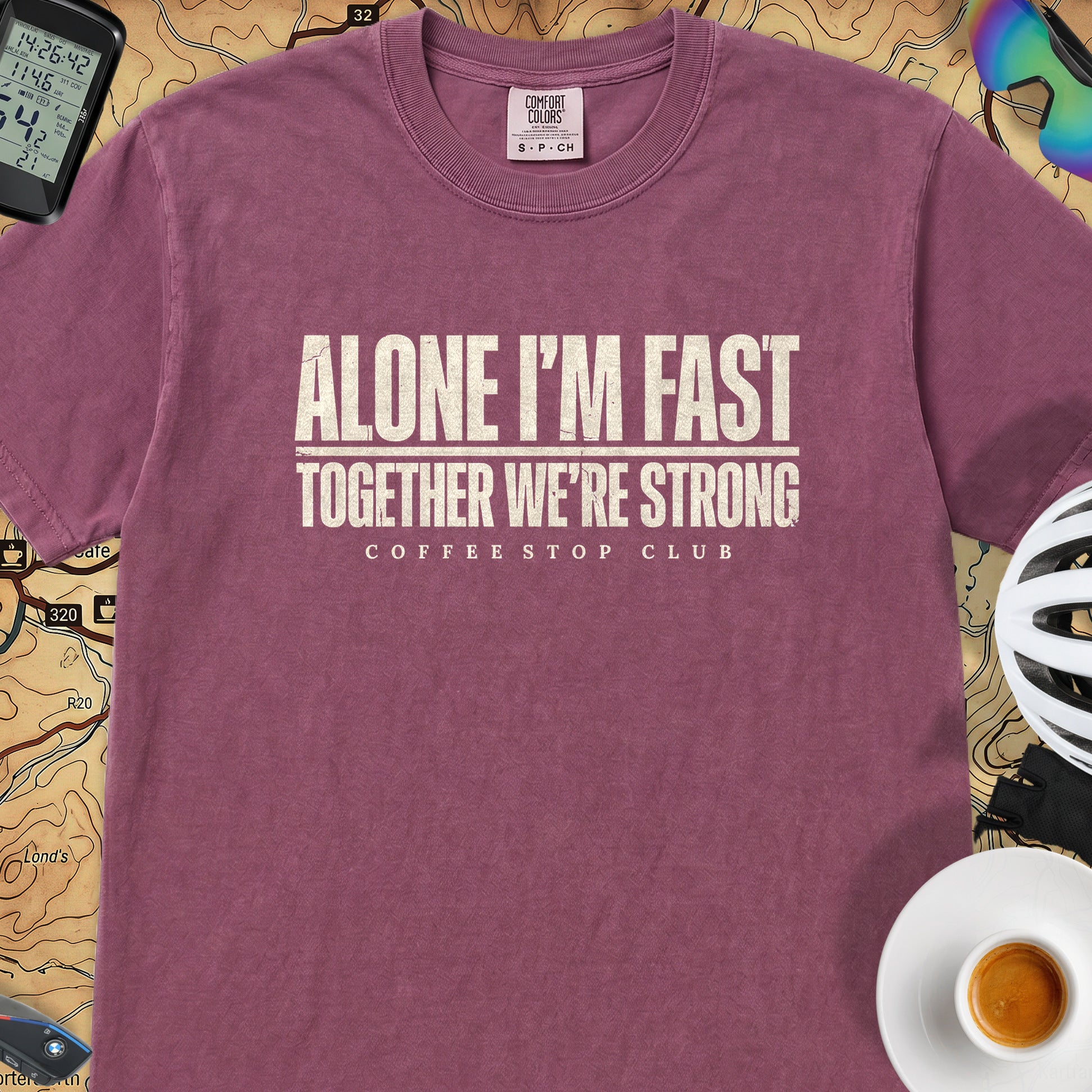 Alone I'm Fast T‑Shirt — Berry