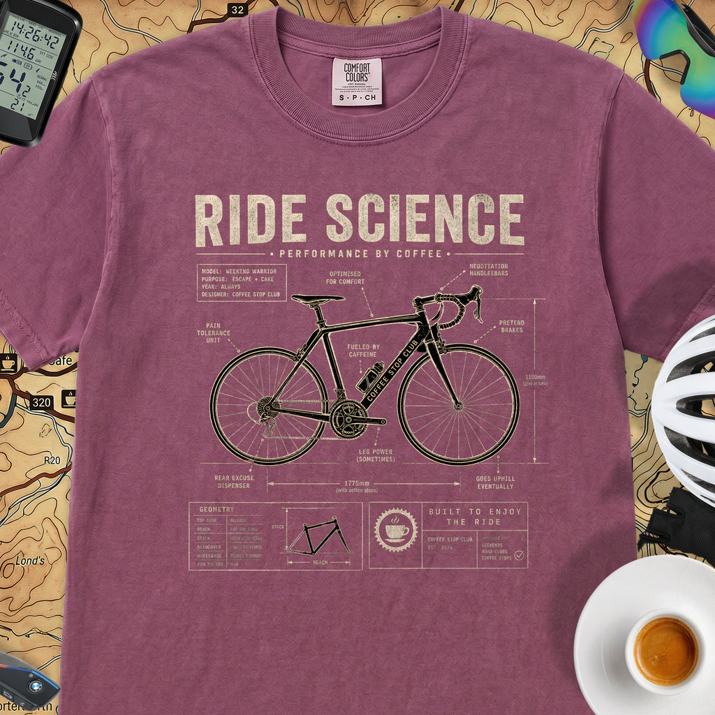Ride Science Bike T-Shirt — Berry
