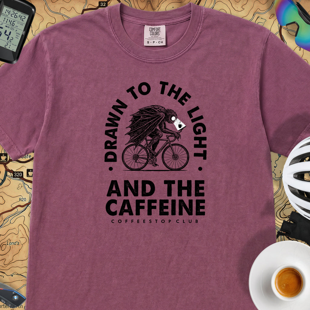 Drawn to the Light Cyclist T-Shirt — Berry