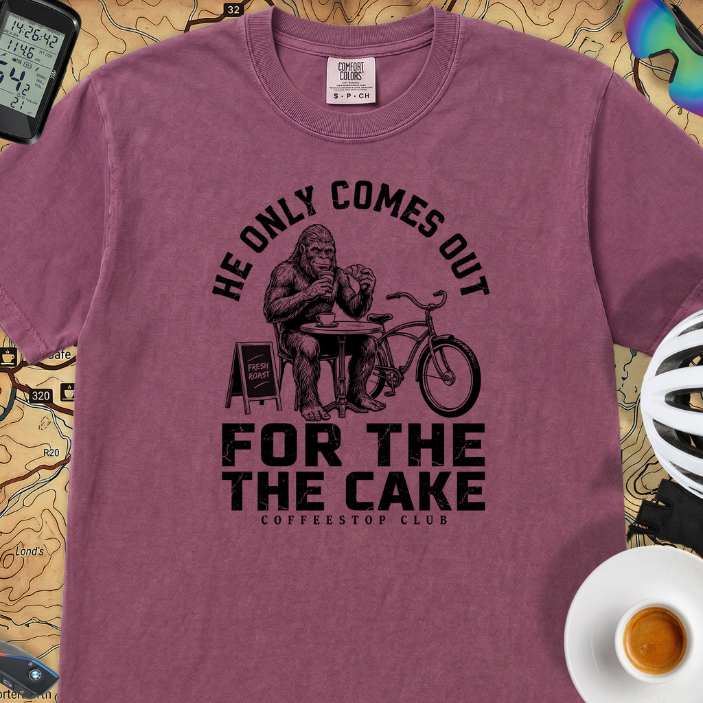 Only For The Cake Cyclist T-Shirt — Berry