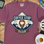 The Coffee Stop Club T‑Shirt — Berry