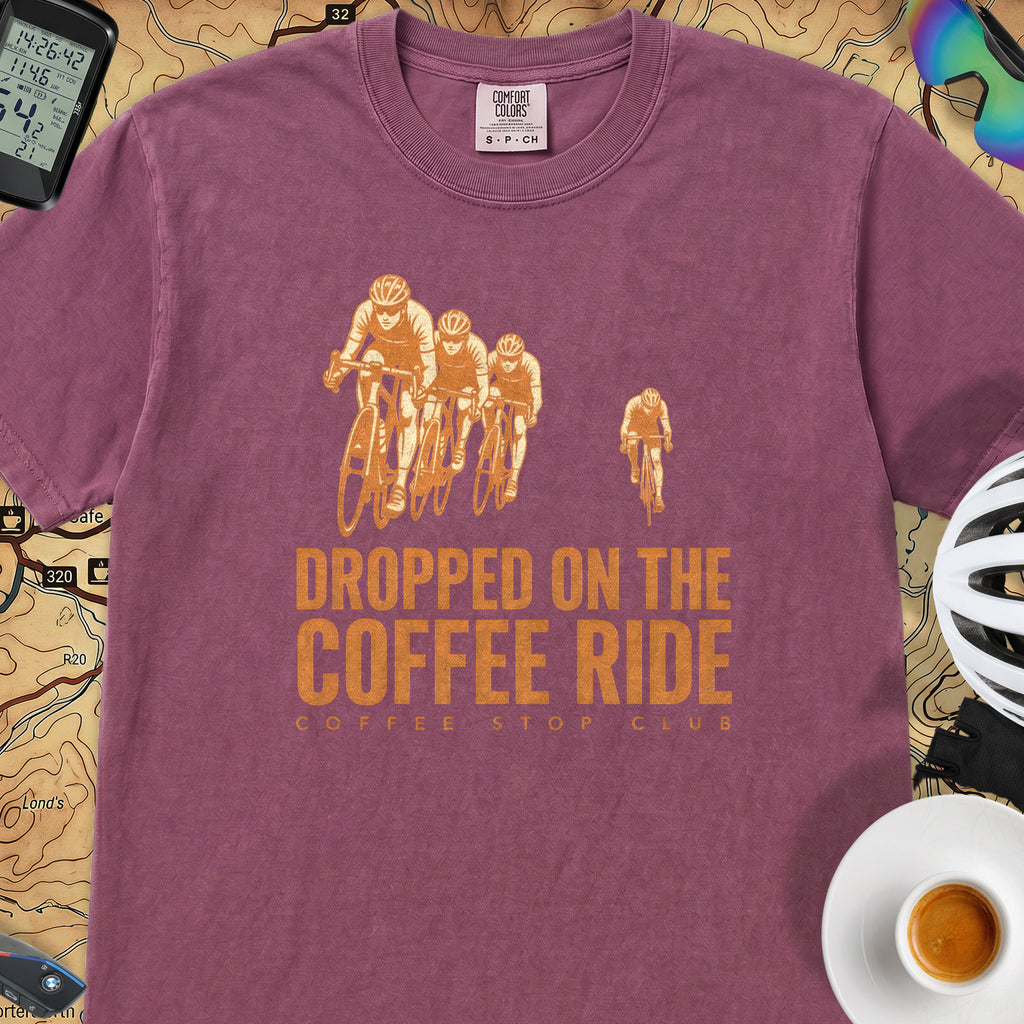 Dropped on the Coffee Ride Cycling T-Shirt — Berry