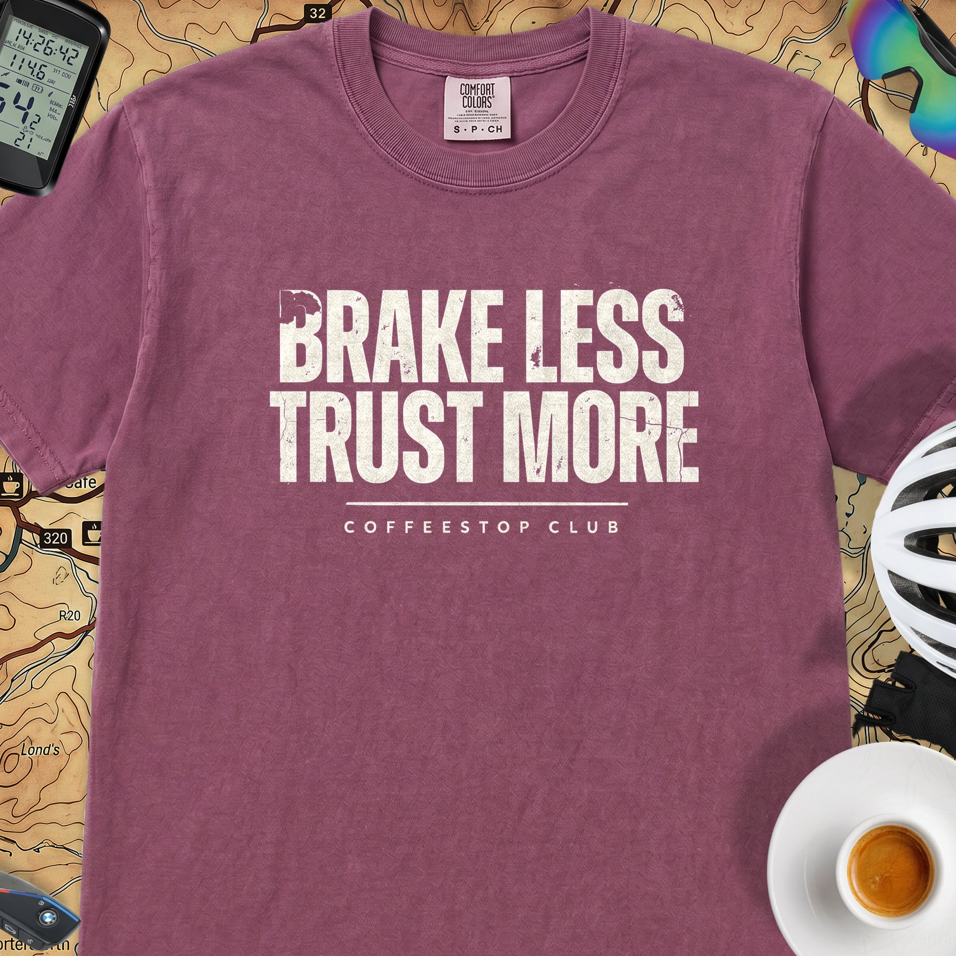 Brake Less Trust More T‑Shirt — Berry