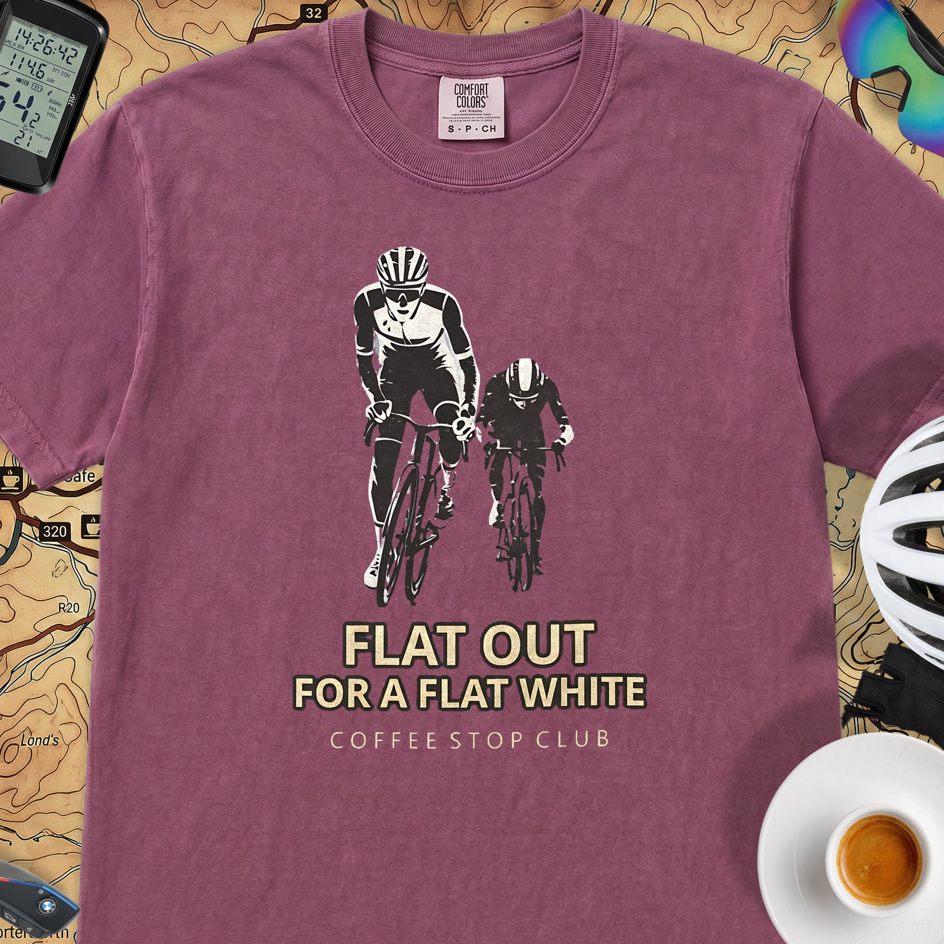 Flat Out For a Flat White Cycling T-Shirt
