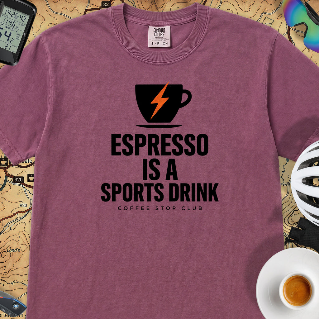 Espresso Is A Sports Drink Cycling T-Shirt — Berry