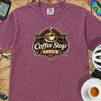 Vintage Coffee Stop Club T‑Shirt — Berry