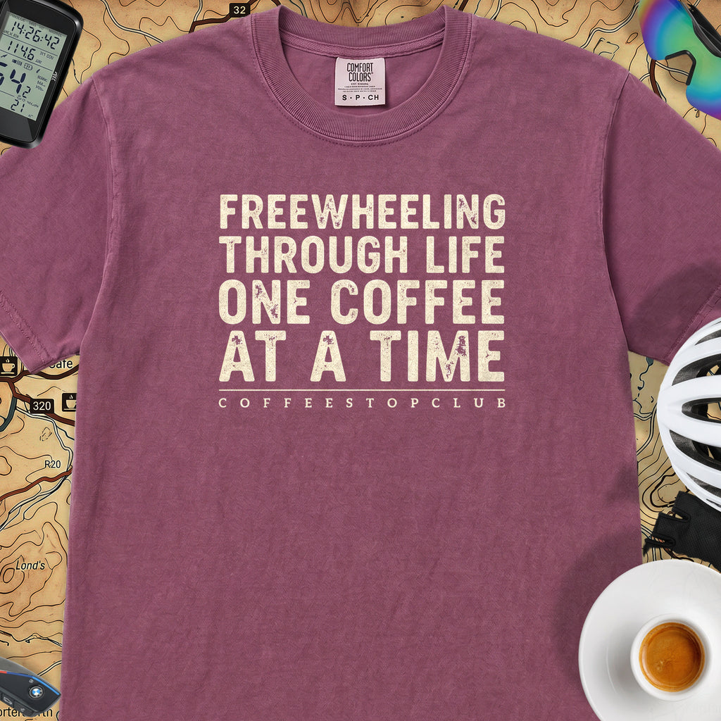 Freewheeling Life T‑Shirt — Berry